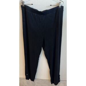 Chicos Travelers Slinky Pants Womens 2 Short Black Cropped Pull On
